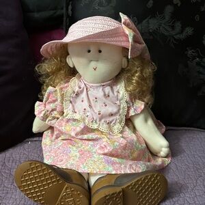 Stephanie by little souls Floral Doll with Curly Hair